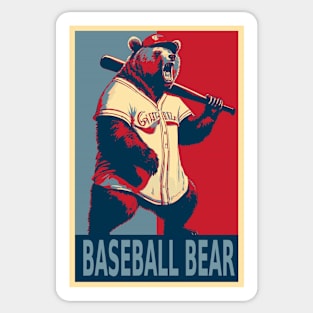 Baseball Bear Grizzly HOPE Sticker